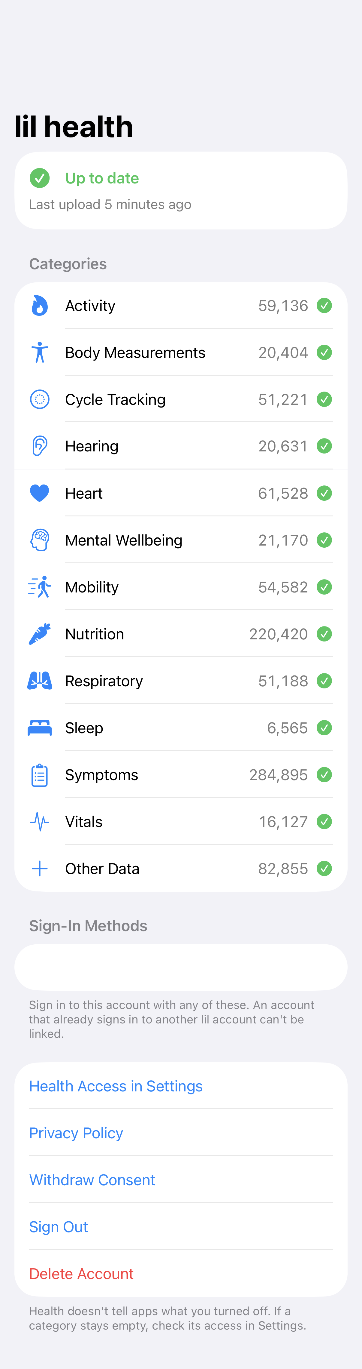 Sync Status: Up to date
