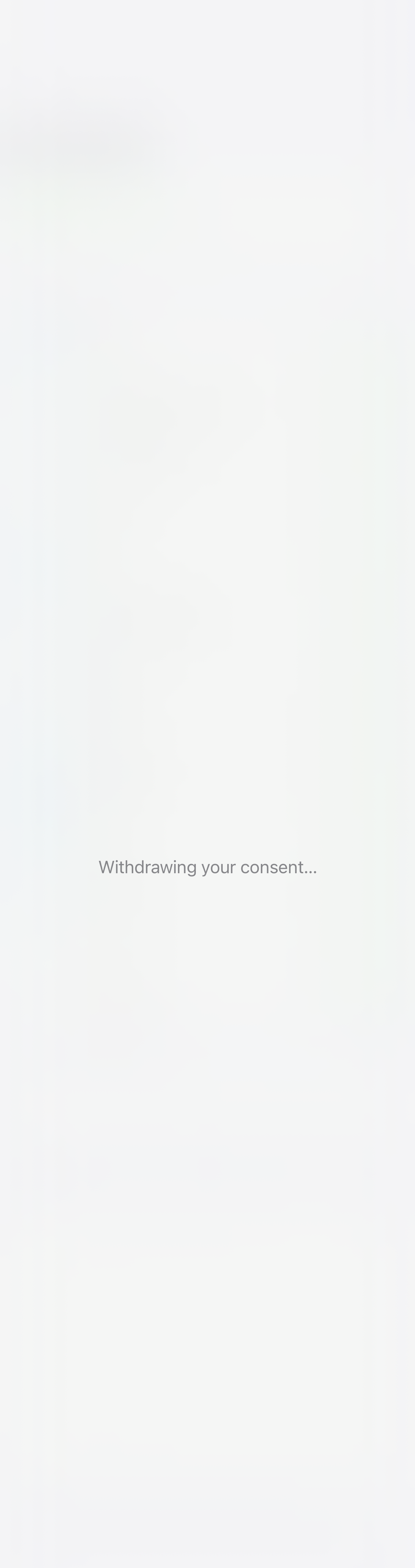 Sync Status: Withdrawing consent