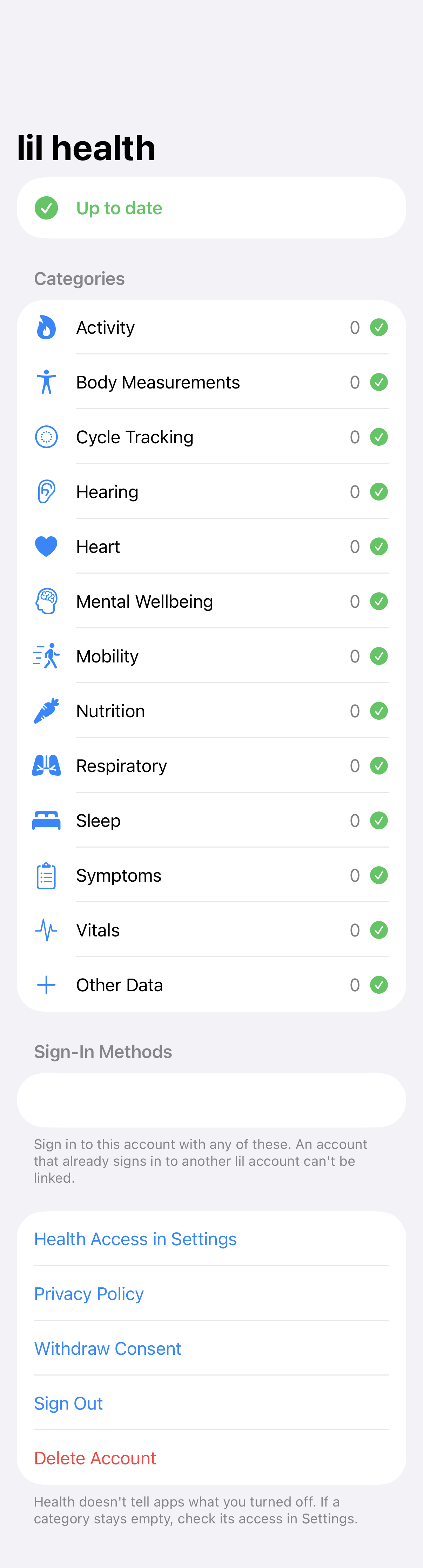 Sync Status: Nothing to upload