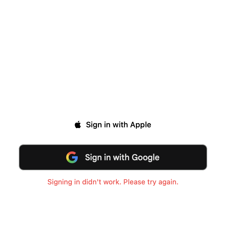 Sign In: Failed