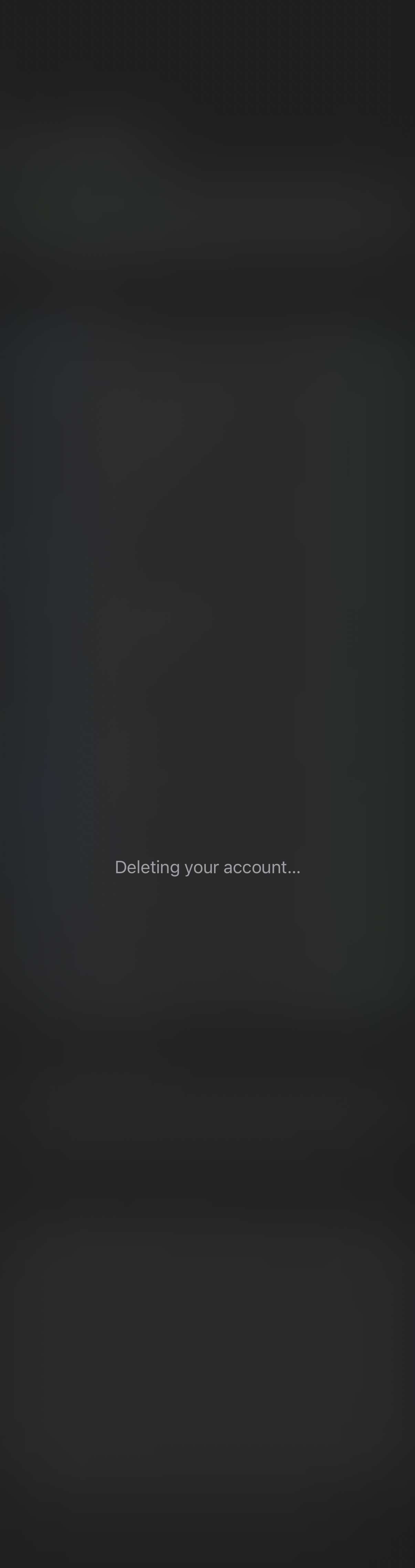 Sync Status: Deleting account