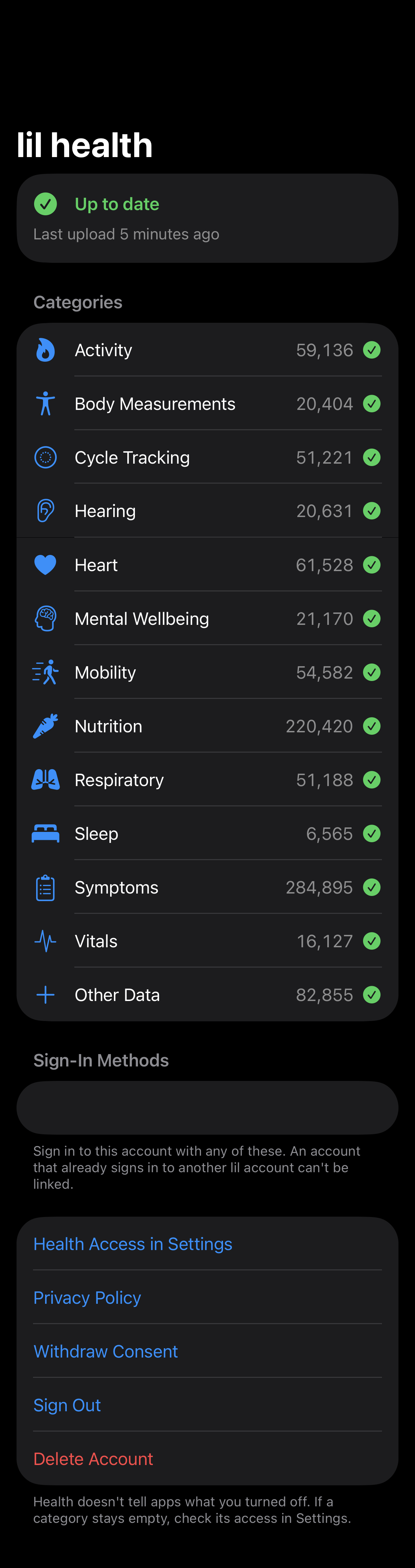 Sync Status: Up to date