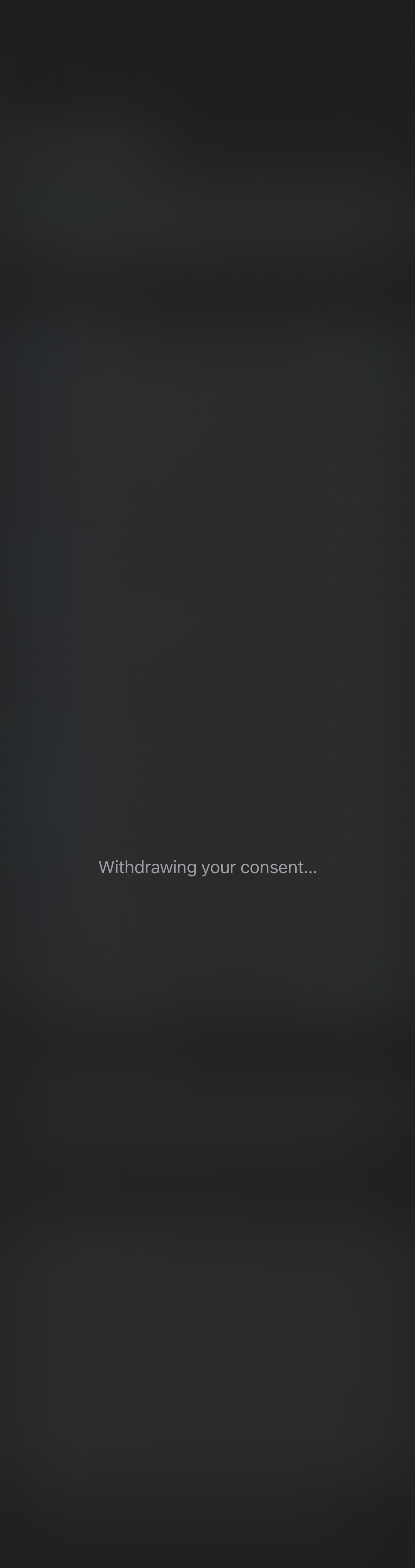 Sync Status: Withdrawing consent