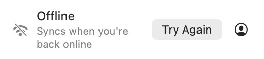 Sync Footer: Offline
