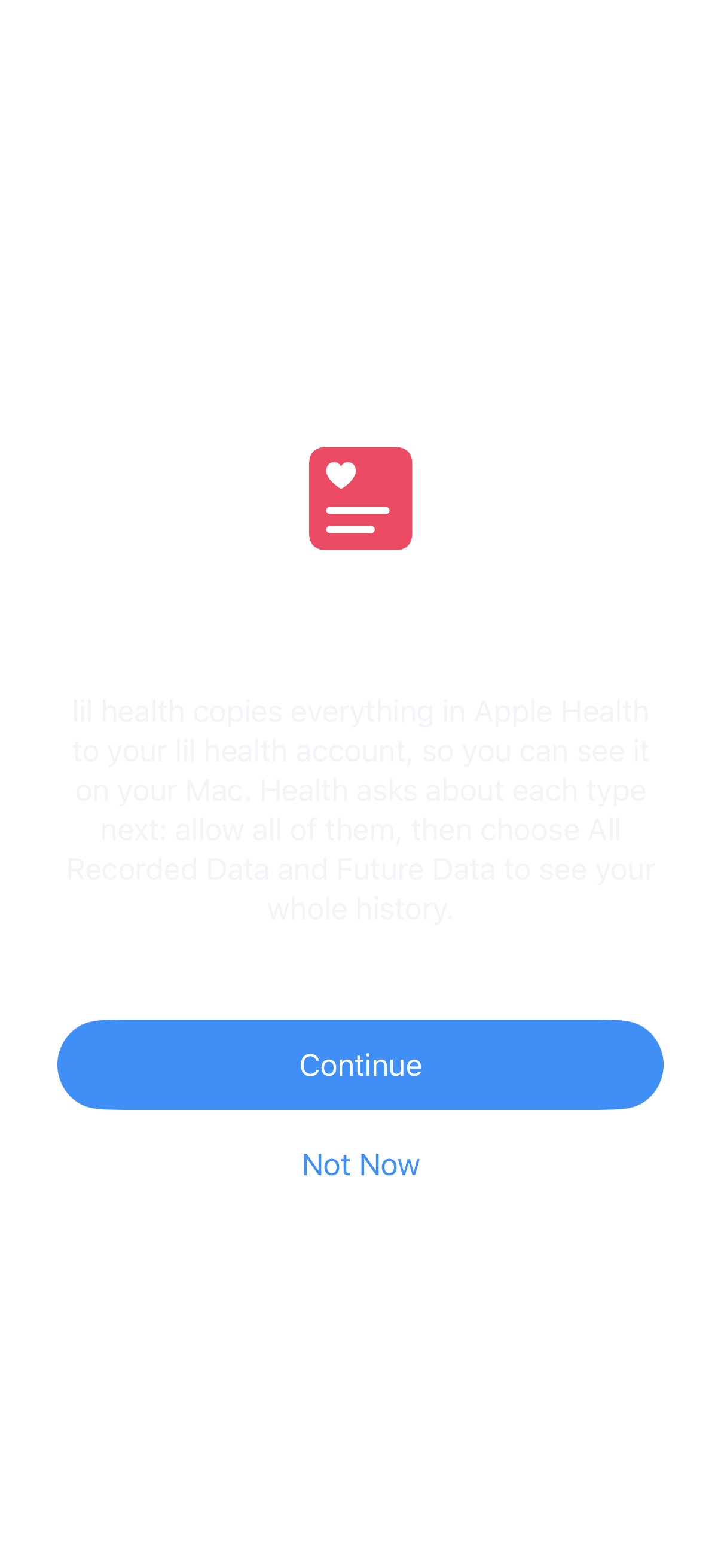 App: Asking for Health access