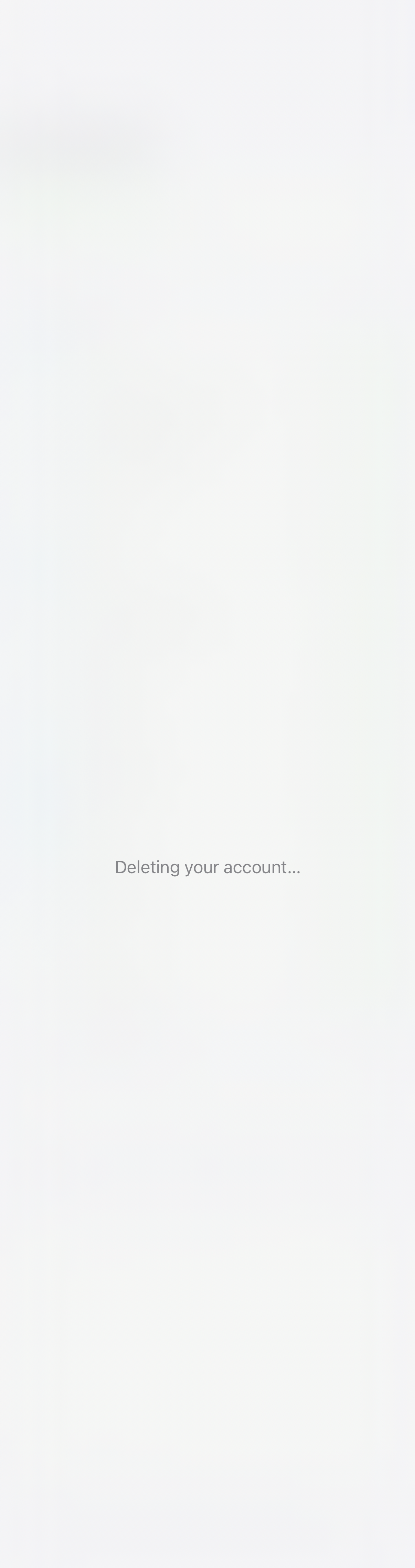 Sync Status: Deleting account