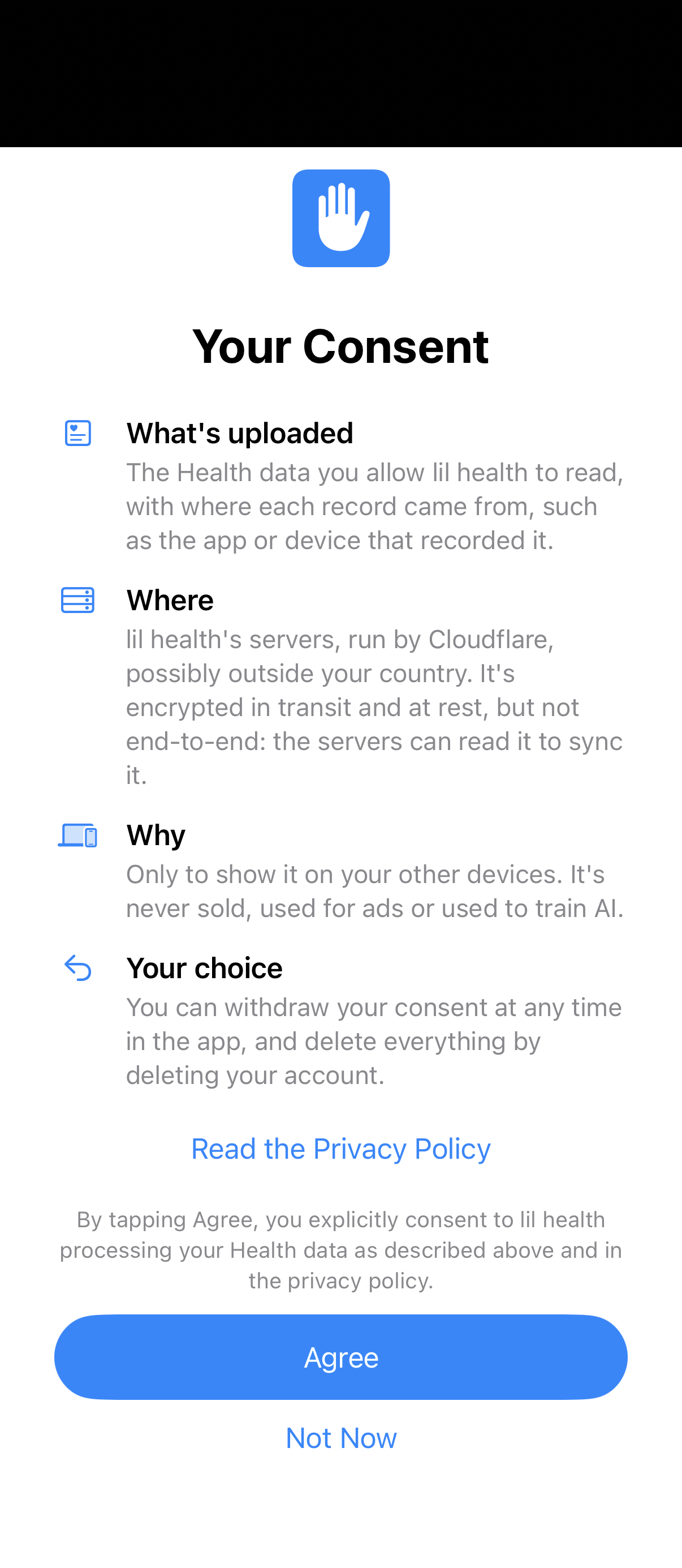 App: Asking for consent