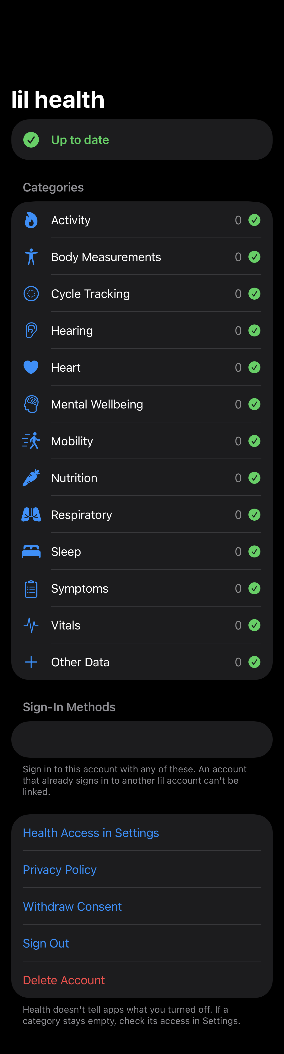 Sync Status: Nothing to upload