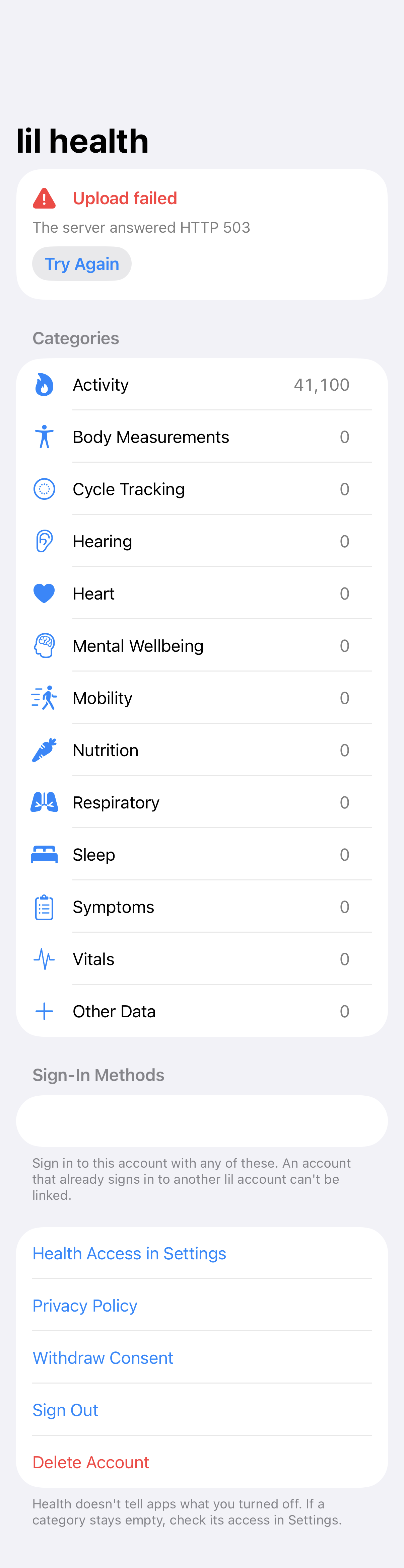Sync Status: Failed