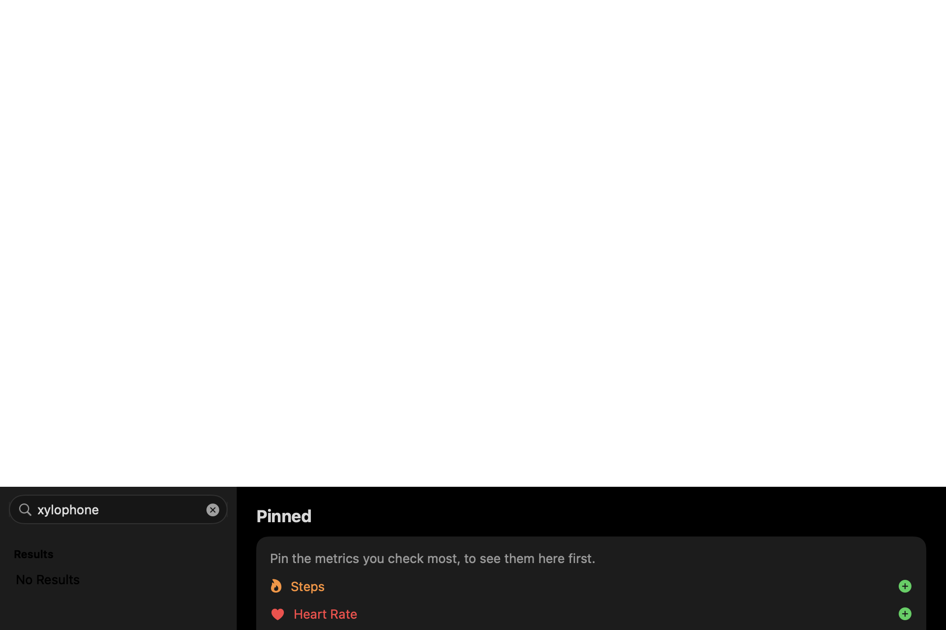App: Search without results