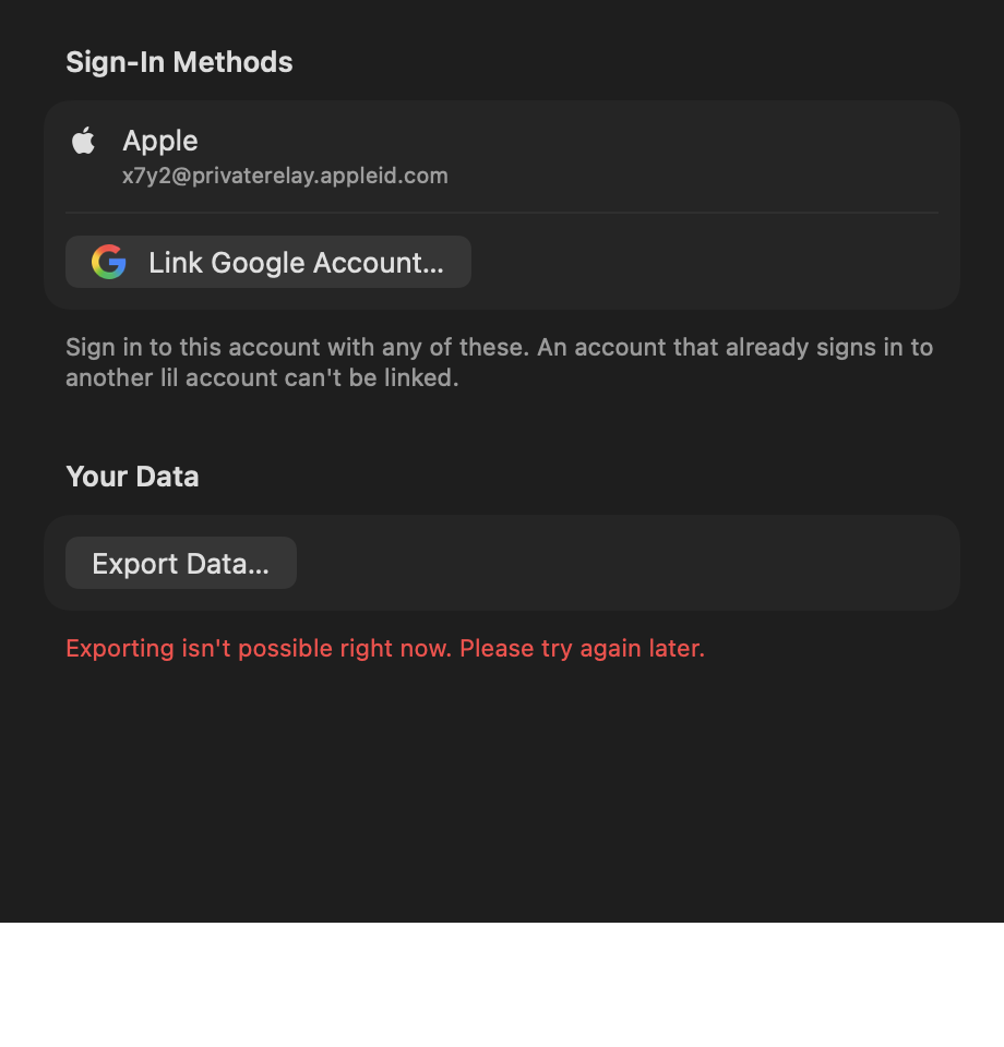 Account Sheet: Failed