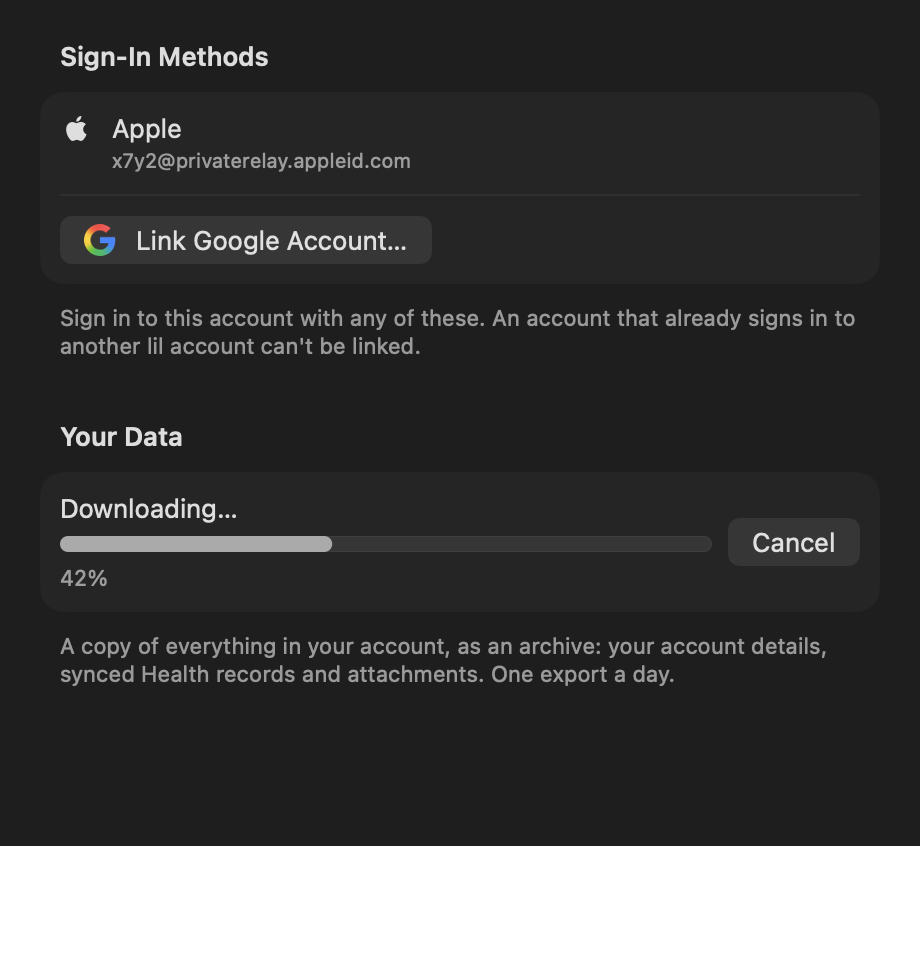 Account Sheet: Downloading