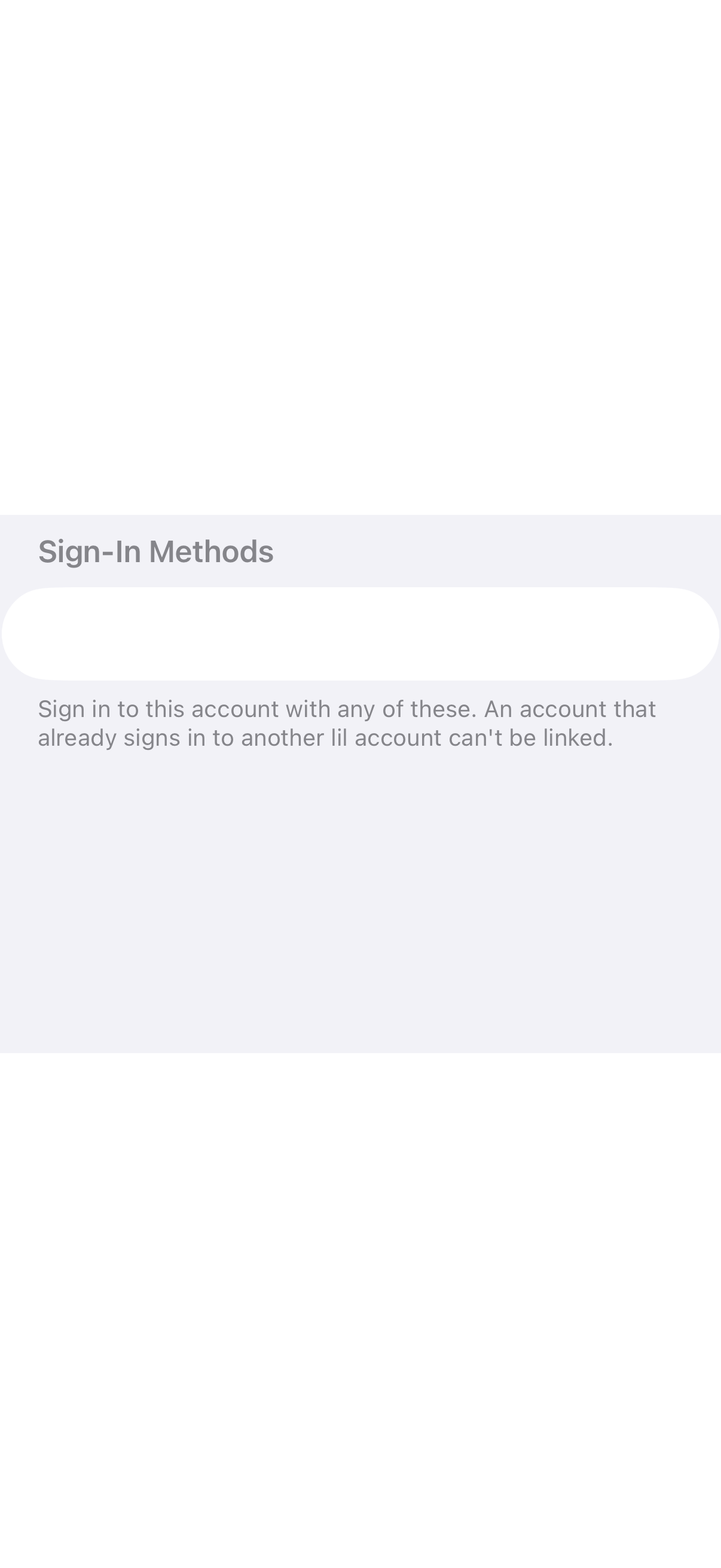 Sign In Methods Section: Loading