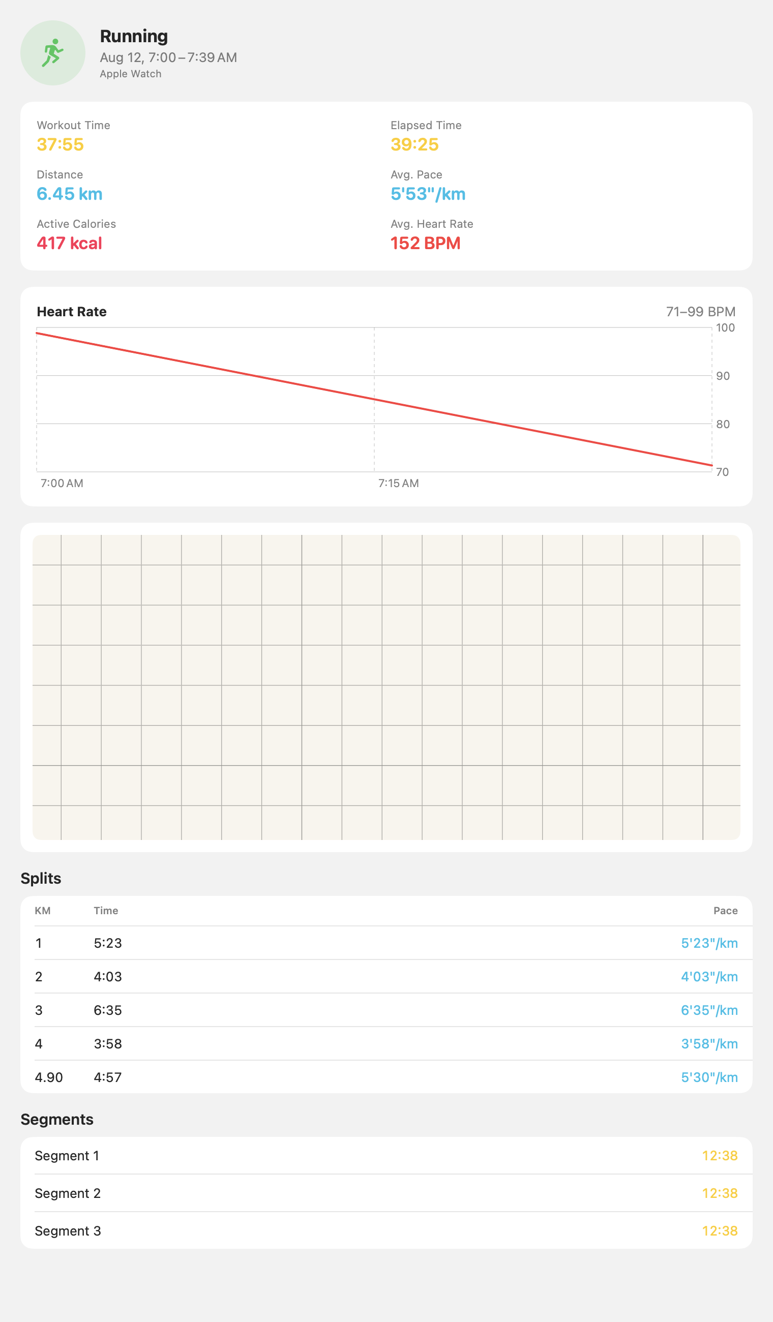 Workouts: Run with route