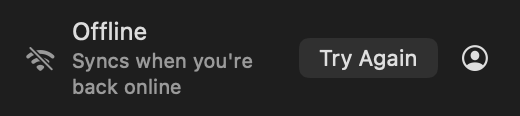 Sync Footer: Offline
